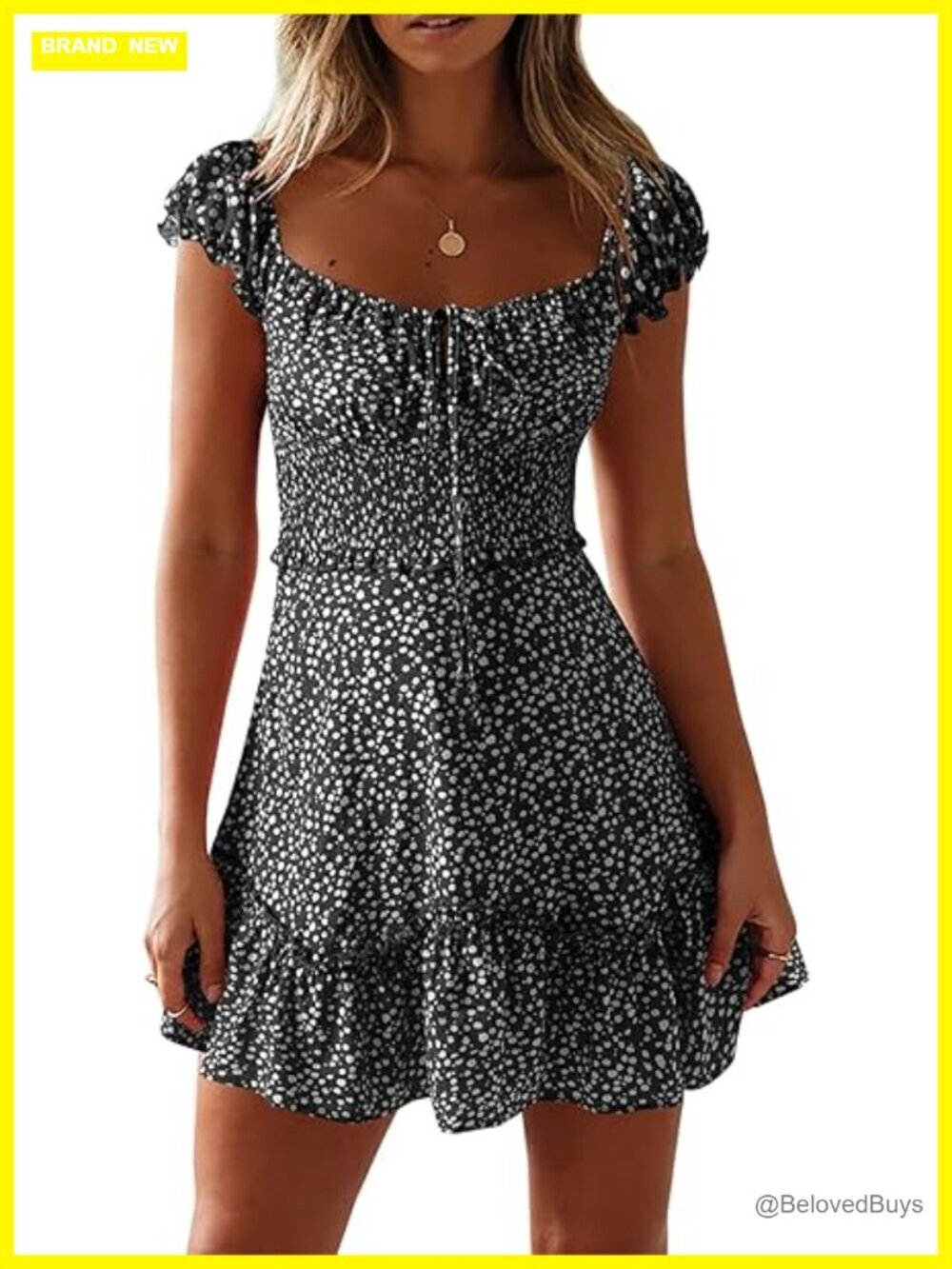 Sweetheart Neck Floral Ruffle Mini Dress with Side Zipper